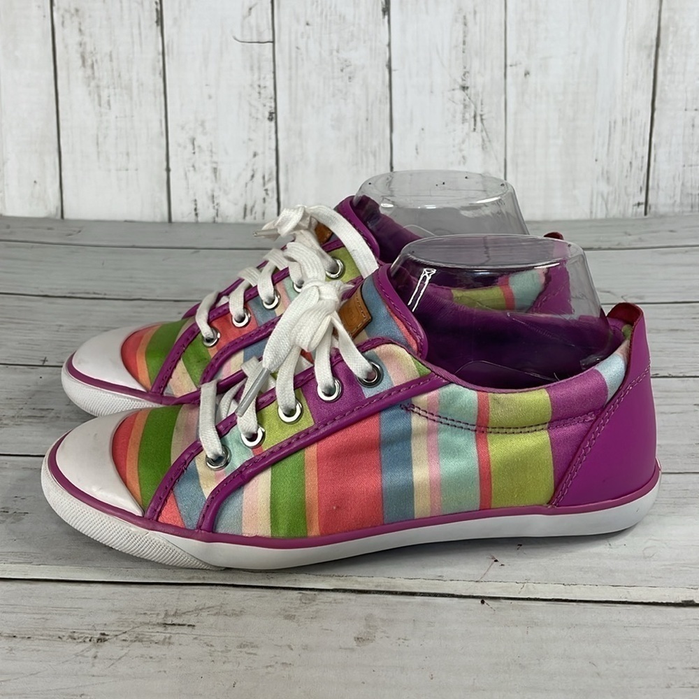 COACH Barrett Hampton Weekend Multi Color Stripe Sneaker - Picture 2 of 11